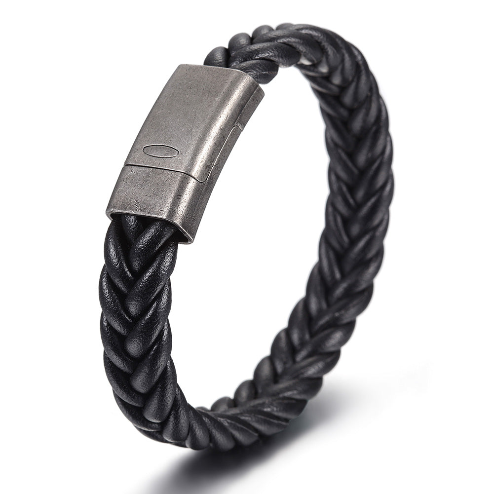 Black exaggerated hemp rope bracelet-NSB1636STBK