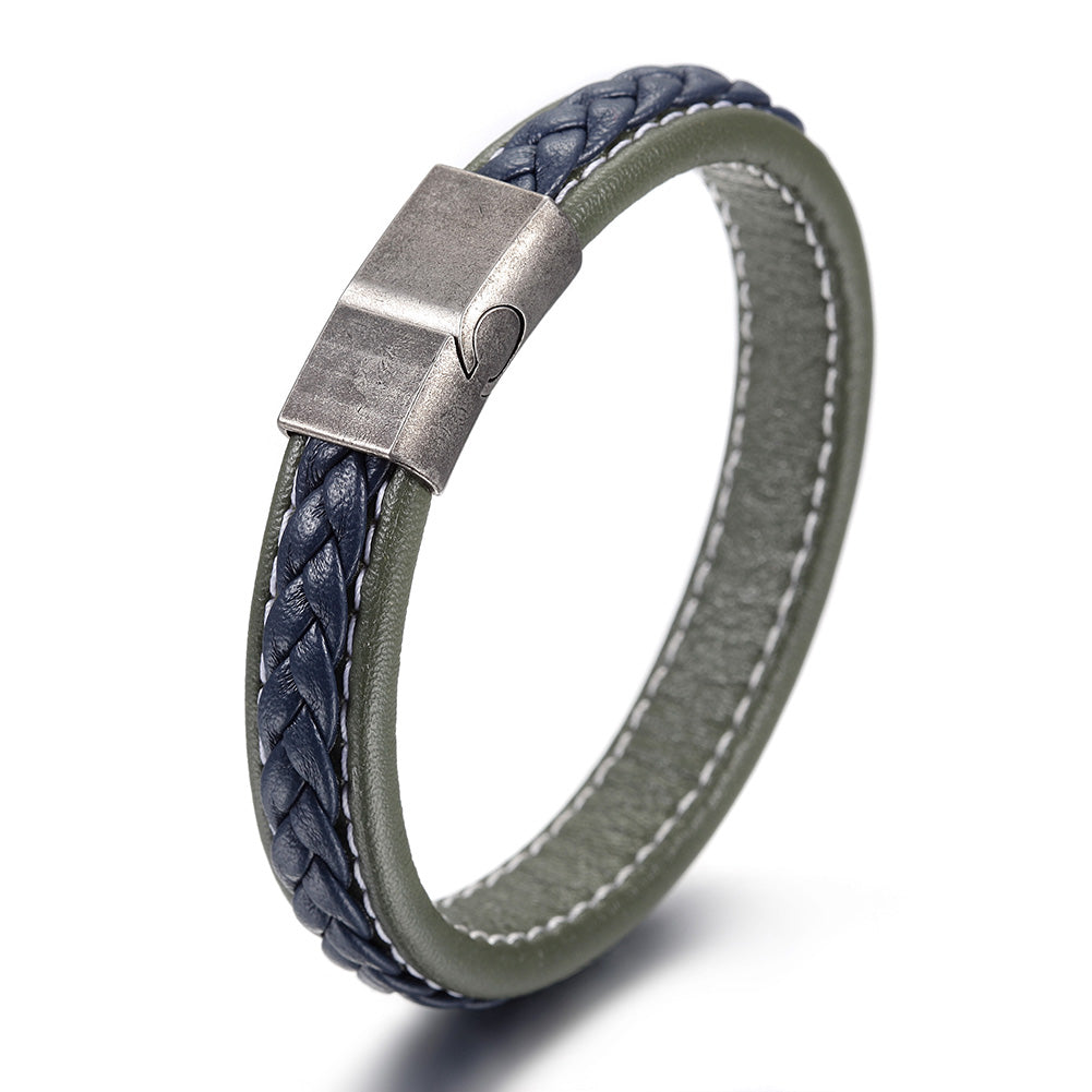 Blue striped hemp rope bracelet-NSB1637STGNBL