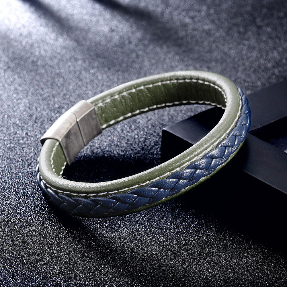Blue striped hemp rope bracelet-NSB1637STGNBL