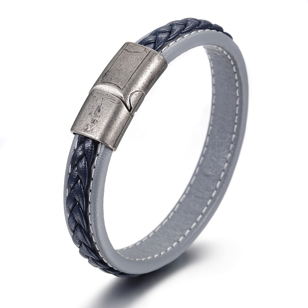 Blue striped hemp rope bracelet-NSB1639STGRBL