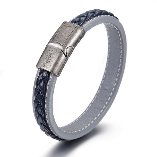 Blue striped hemp rope bracelet-NSB1639STGRBL