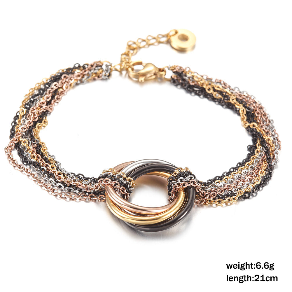 Multi colored chain bracelet-NSB1652ST
