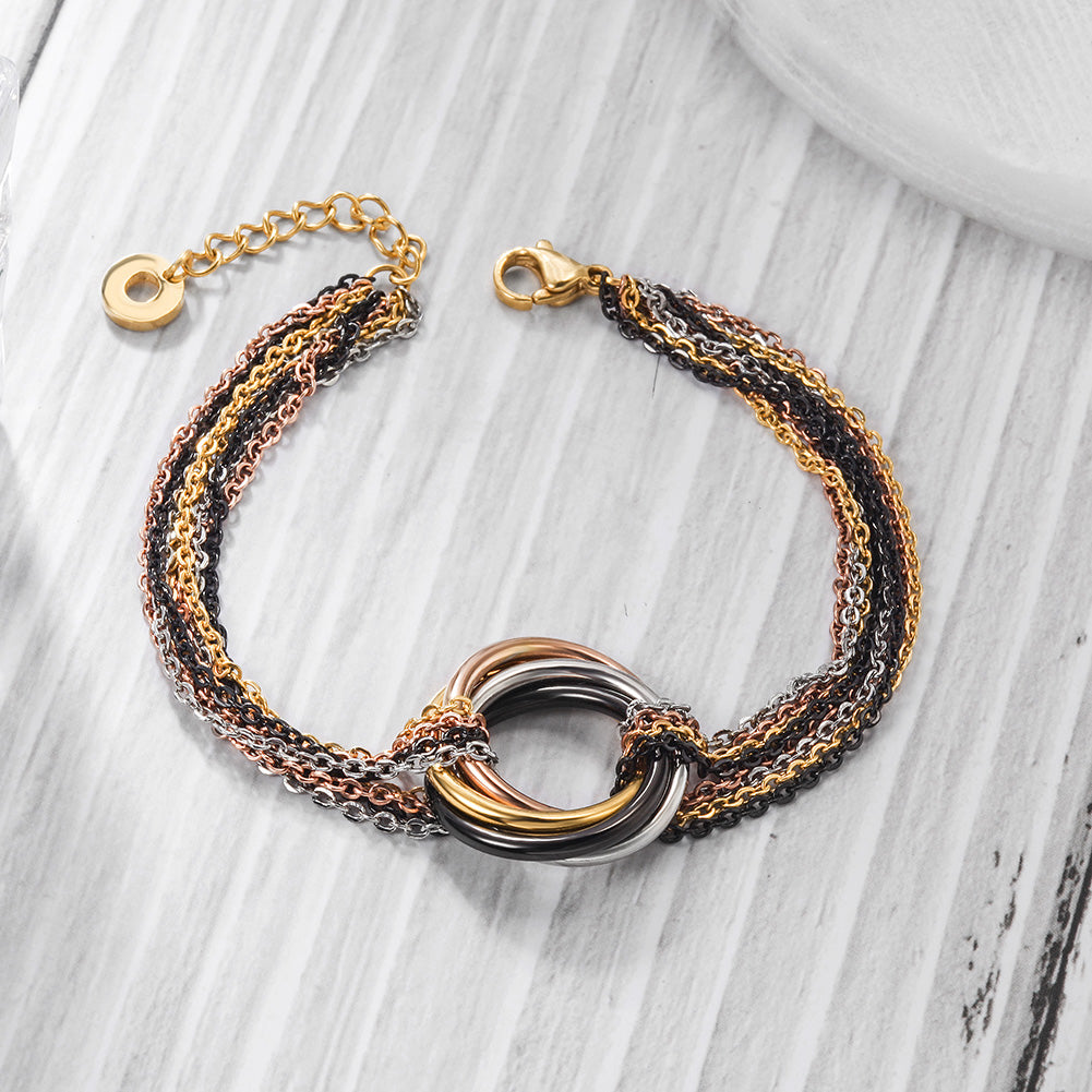 Multi colored chain bracelet-NSB1652ST