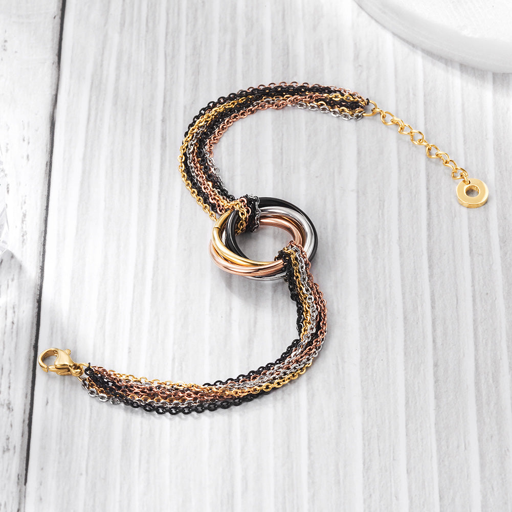 Multi colored chain bracelet-NSB1652ST