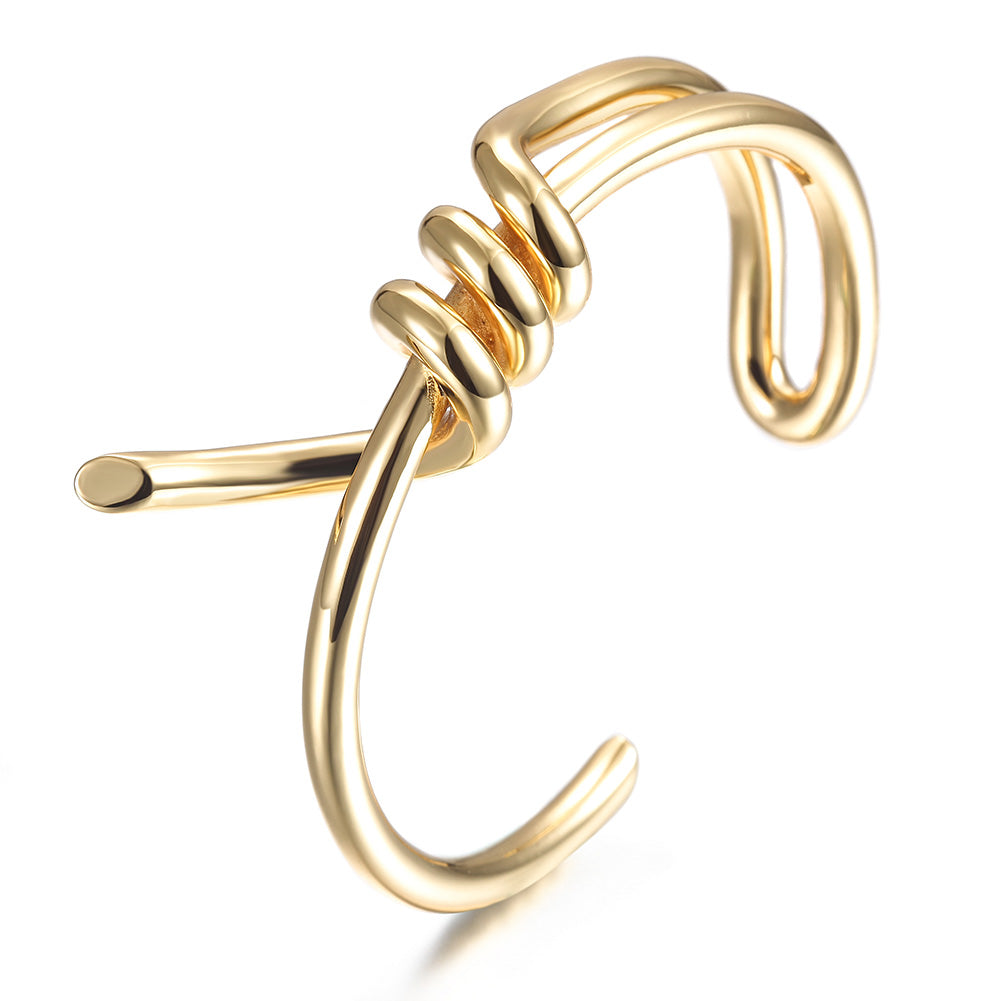 Golden Twisted Creative Bracelet-NSB1656ST