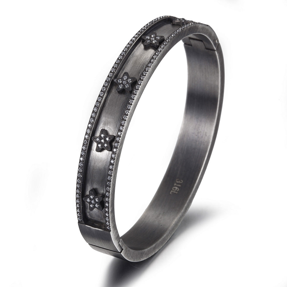 Golden pentagram zircon bracelet-NSB1659ST