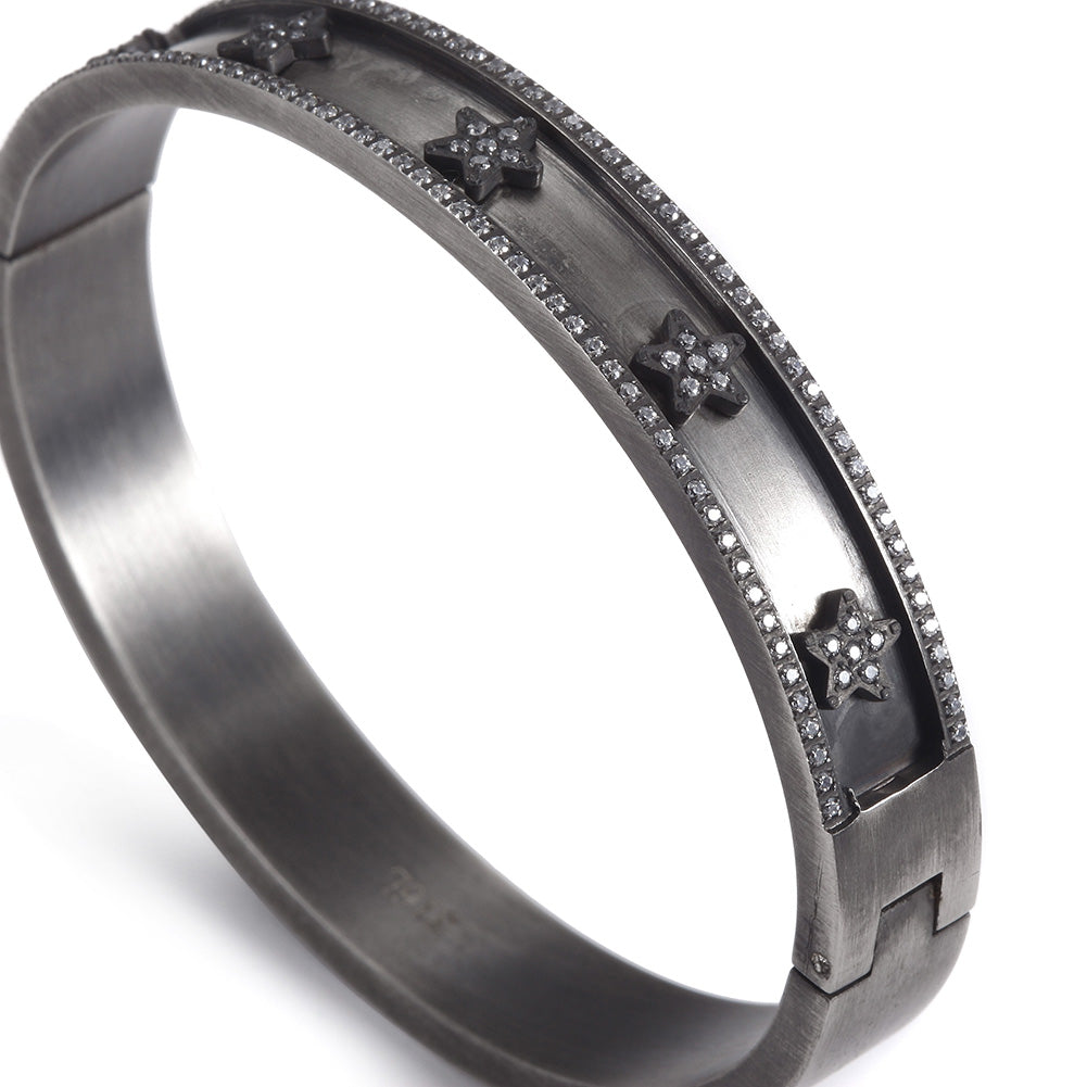 Golden pentagram zircon bracelet-NSB1659ST