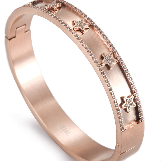 Golden pentagram zircon bracelet-NSB1659ST