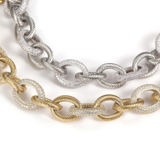 Round Zircon Intercolor Bracelet-NSB1672ST