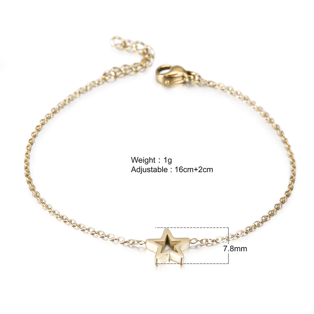 Chain pentagram bracelet-NSB1675ST