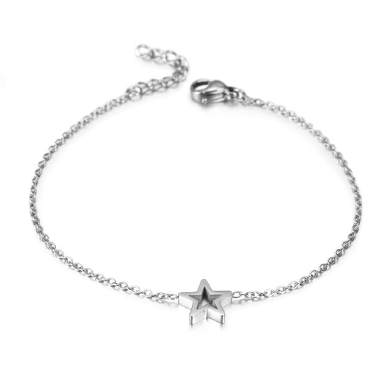 Chain pentagram bracelet-NSB1675ST