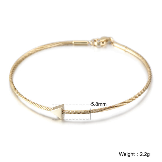 Thin cable bracelet-NSB1683ST