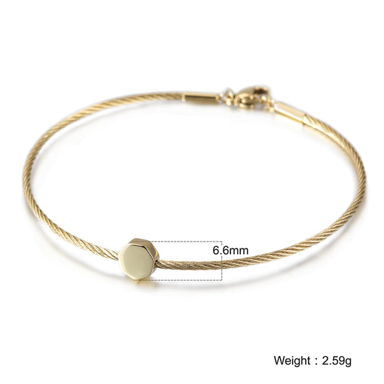 Thin cable bracelet-NSB1684ST