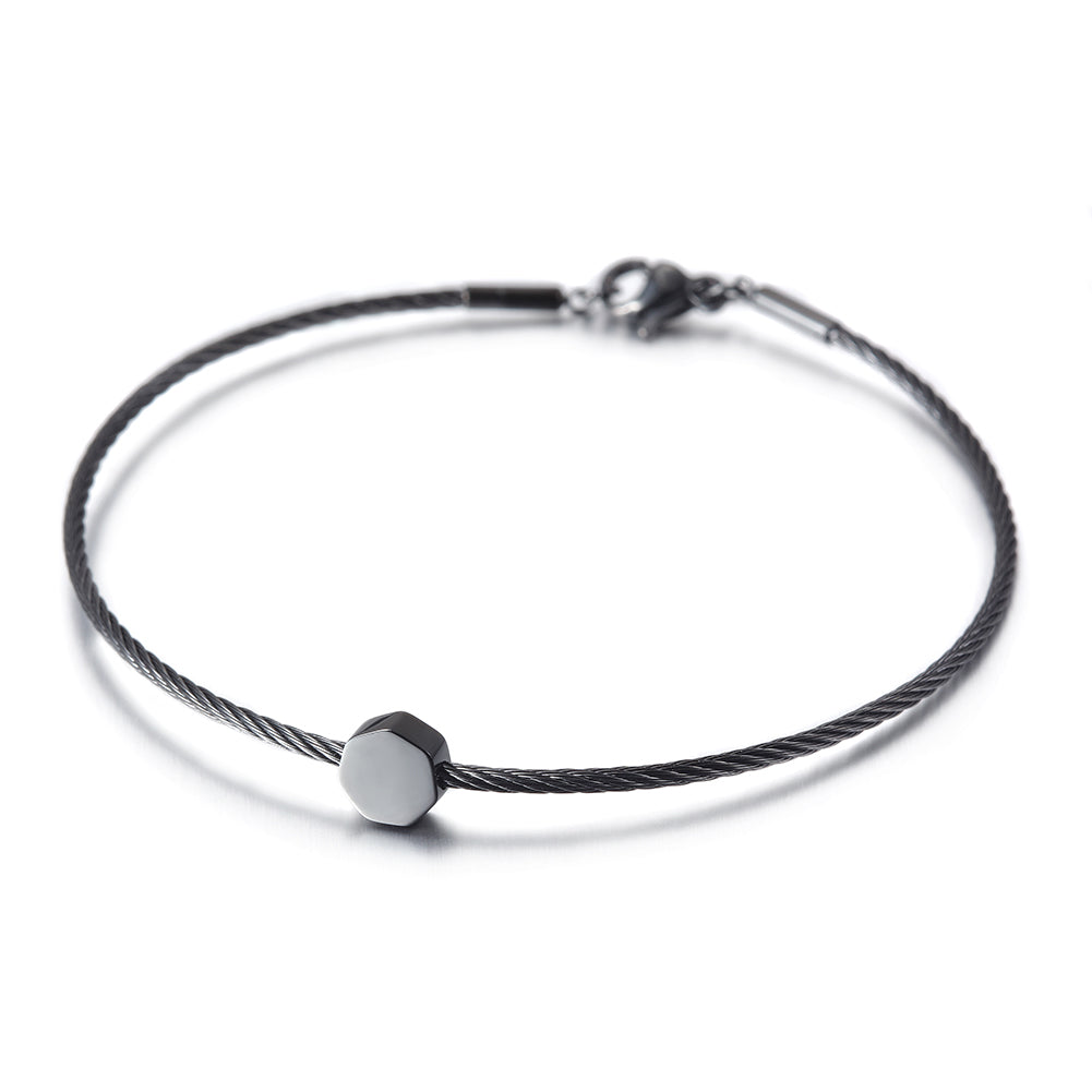 Thin cable bracelet-NSB1684ST