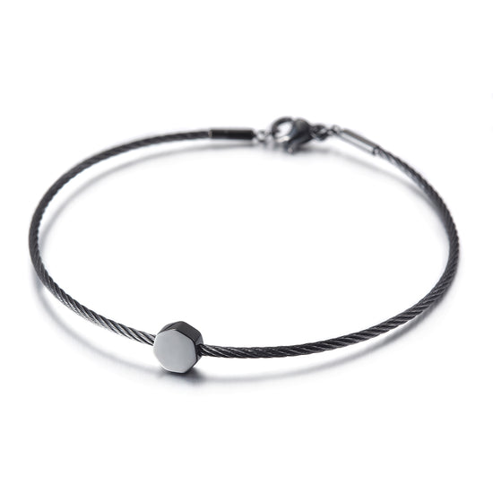 Thin cable bracelet-NSB1684ST