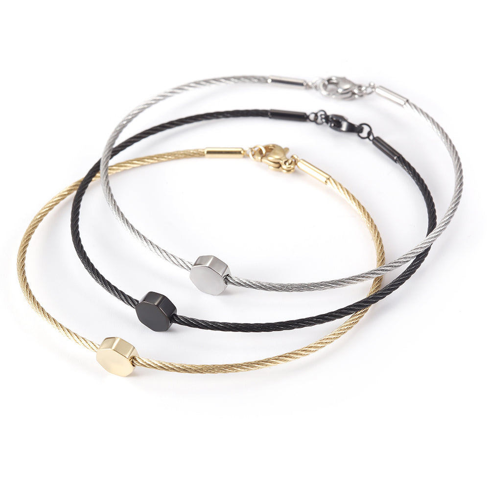 Thin cable bracelet-NSB1684ST