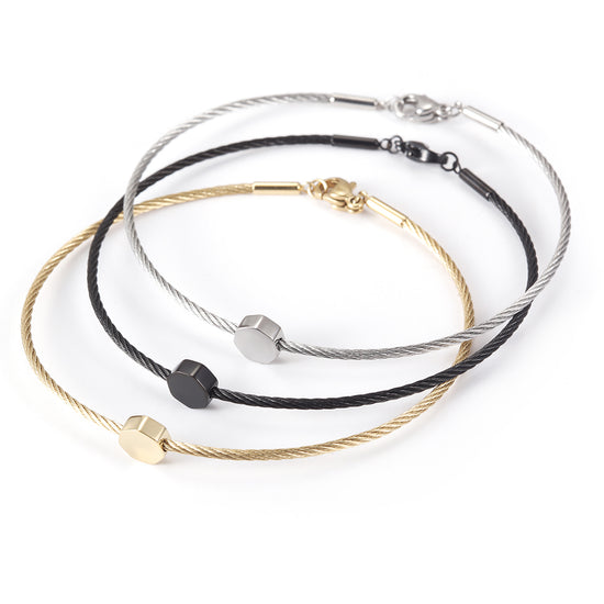 Thin cable bracelet-NSB1684ST