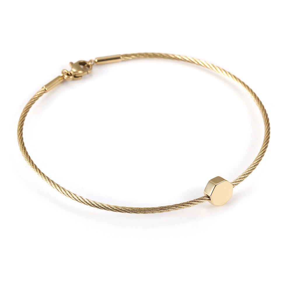 Thin cable bracelet-NSB1684ST