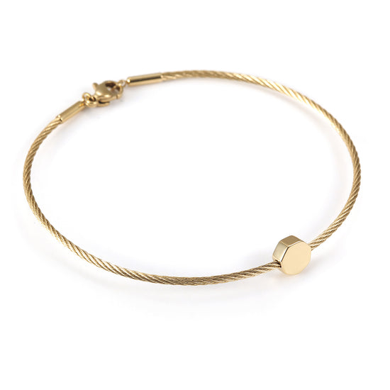 Thin cable bracelet-NSB1684ST