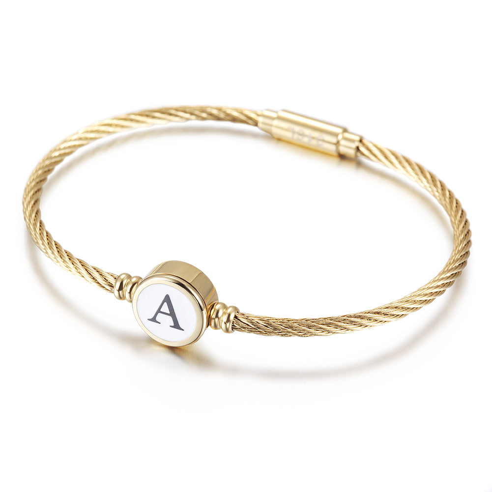 Cable Creative Letter Bracelet-NSB1690STGC-A