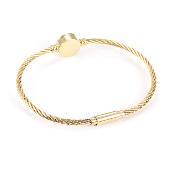 Cable Creative Letter Bracelet-NSB1690STGC-A