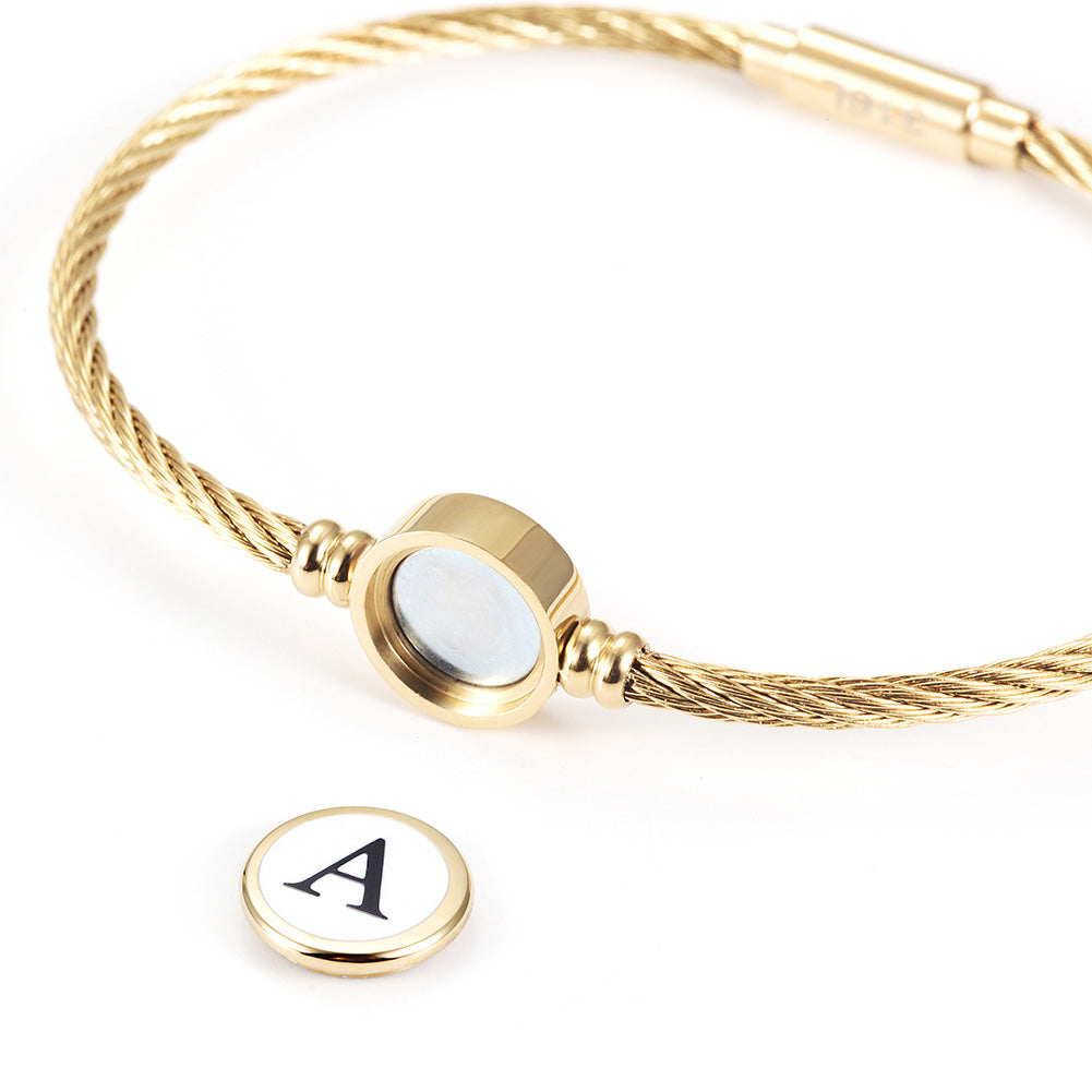Cable Creative Letter Bracelet-NSB1690STGC-A