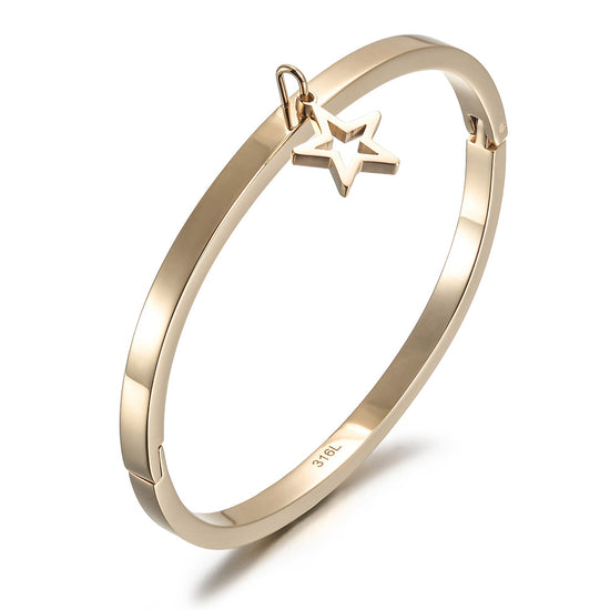 Five pointed star smooth bracelet-NSB1694ST