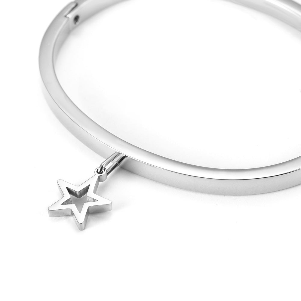 Five pointed star smooth bracelet-NSB1694ST