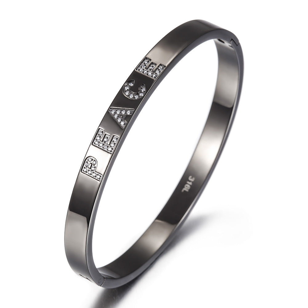 Zircon letter bracelet-NSB1696STSC
