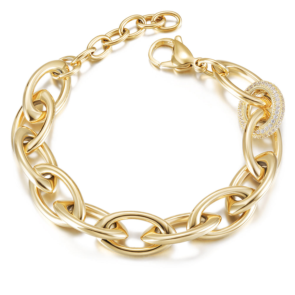 Interlocking smooth bracelet-NSB1698ST