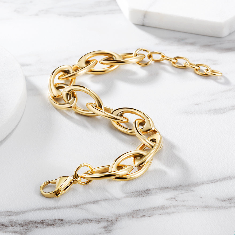 Interlocking smooth bracelet-NSB1698ST