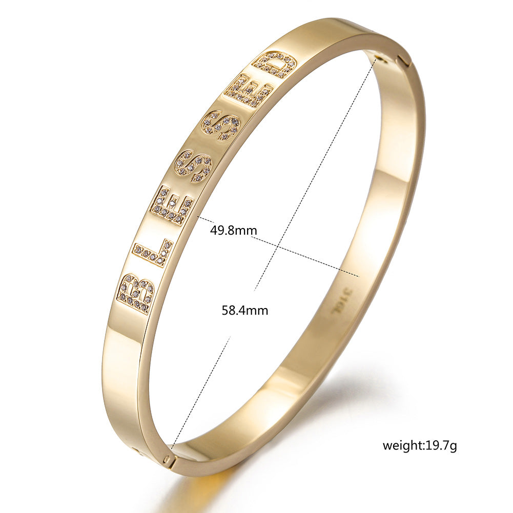 Letter Full Diamond Bracelet-NSB1699ST