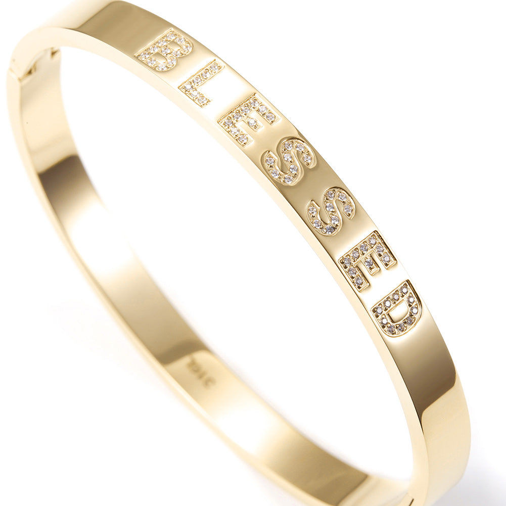Letter Full Diamond Bracelet-NSB1699ST