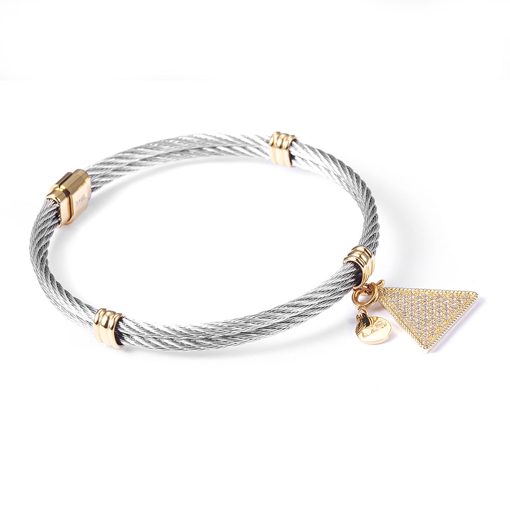 Cable triangle pendant bracelet-NSB1708STS