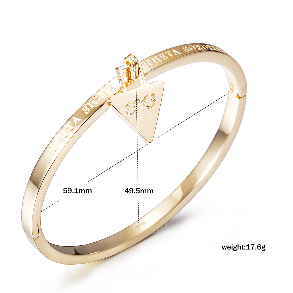 Triangle pendant carved bracelet-NSB1709ST
