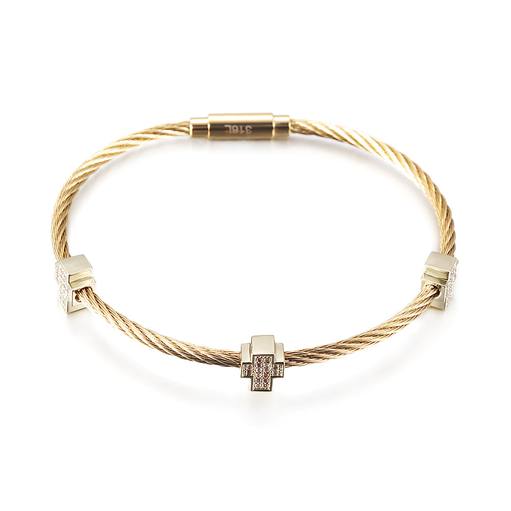 Cable Design Feel Bracelet-NSB1710ST