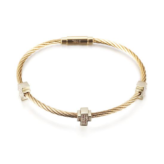 Cable Design Feel Bracelet-NSB1710ST