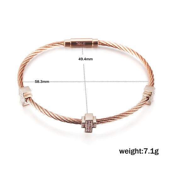 Cable Design Feel Bracelet-NSB1710ST