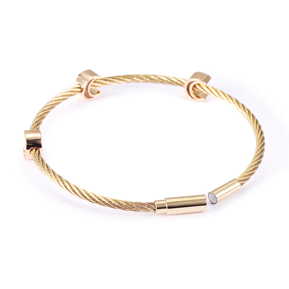 Cable C-shaped pendant bracelet-NSB1711ST