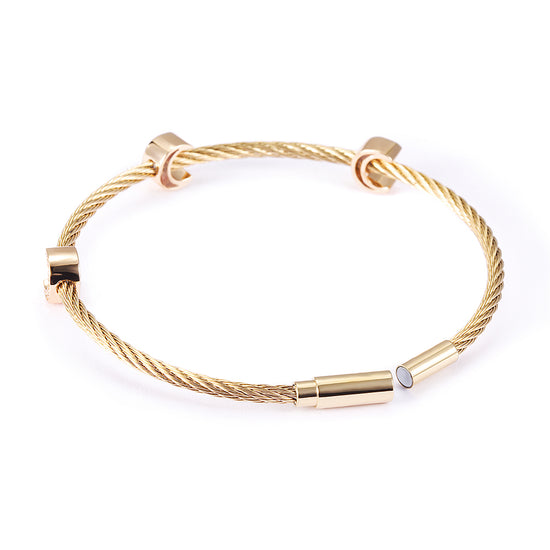 Cable C-shaped pendant bracelet-NSB1711ST