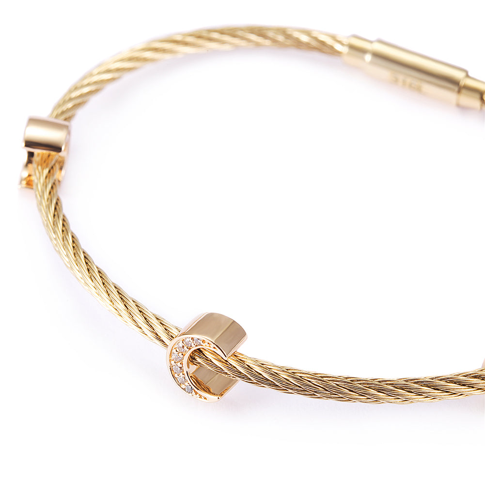 Cable C-shaped pendant bracelet-NSB1711ST