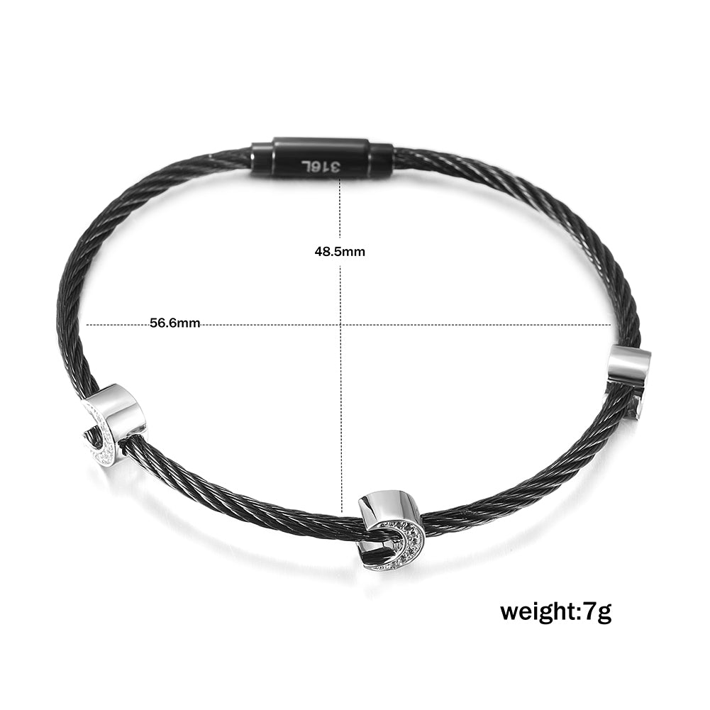 Cable C-shaped pendant bracelet-NSB1711ST