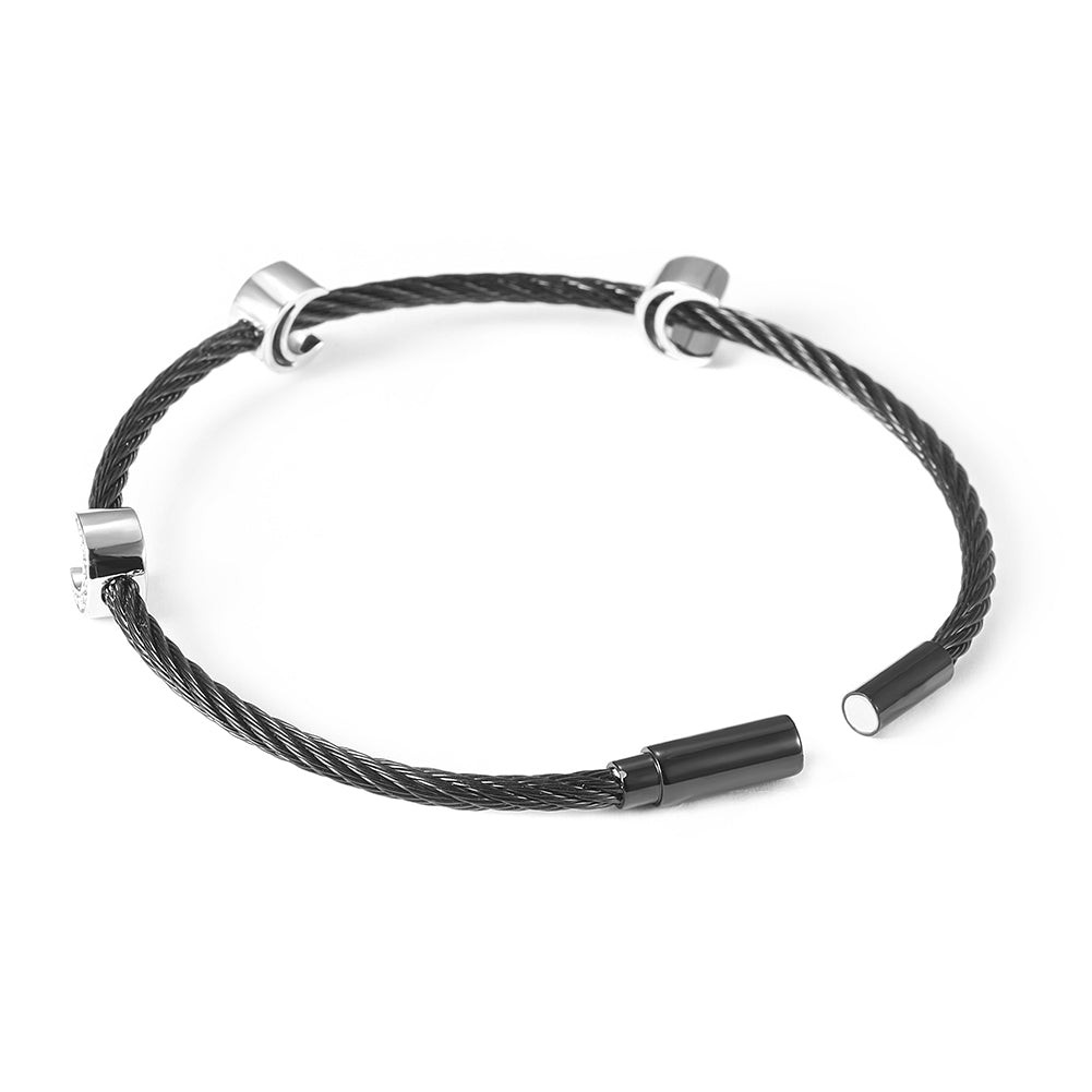 Cable C-shaped pendant bracelet-NSB1711ST