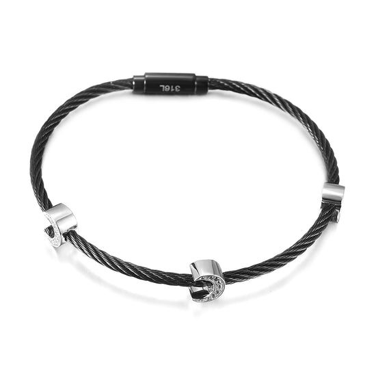 Cable C-shaped pendant bracelet-NSB1711ST