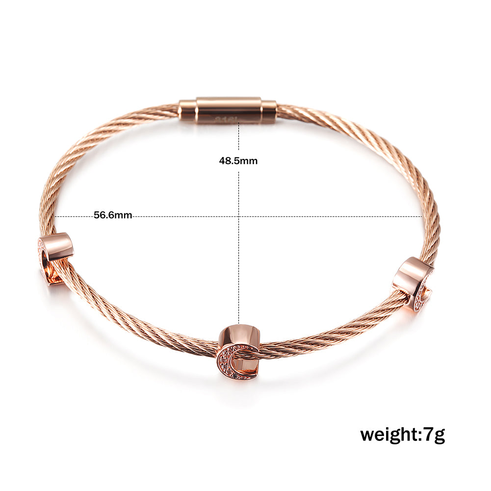 Cable C-shaped pendant bracelet-NSB1711ST