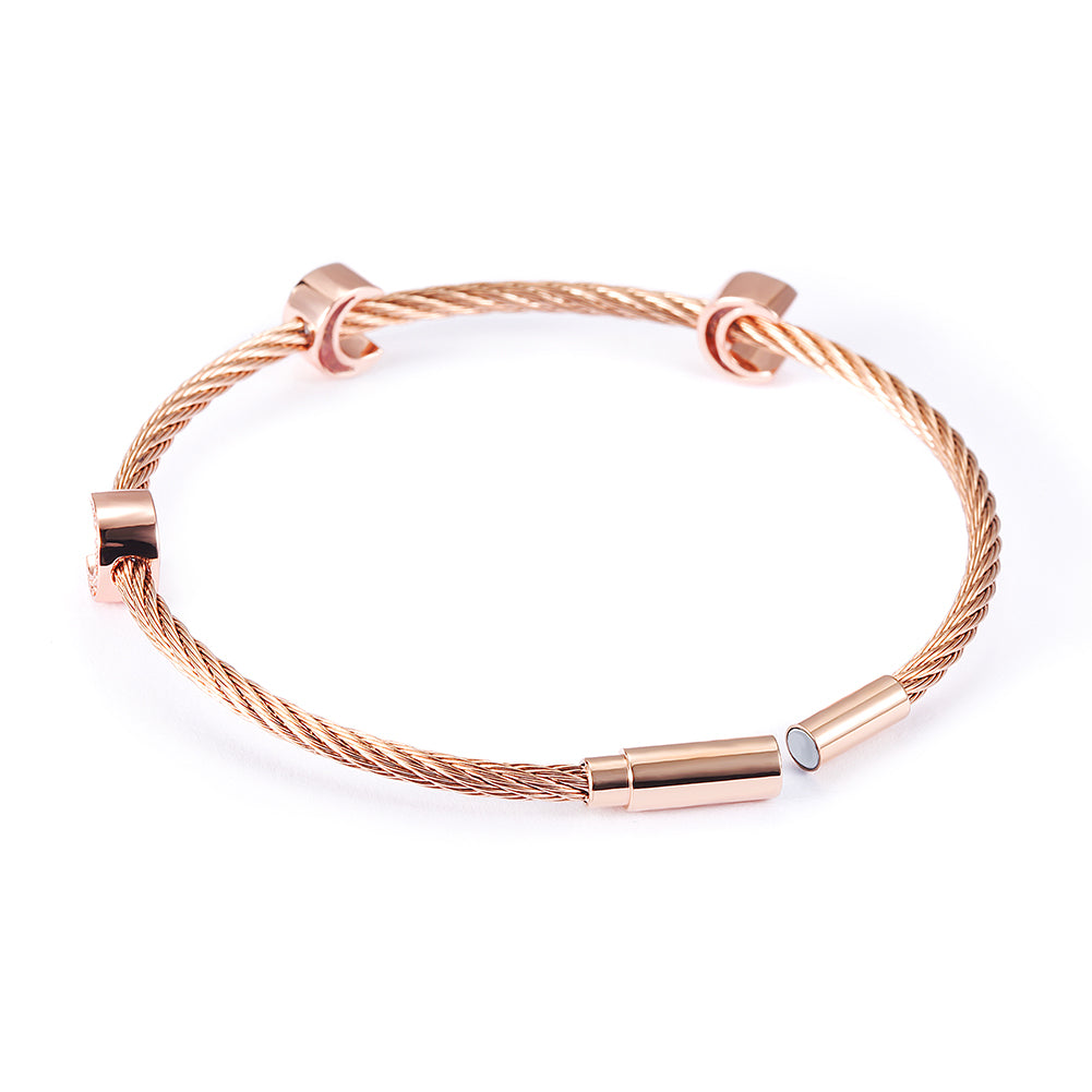 Cable C-shaped pendant bracelet-NSB1711ST