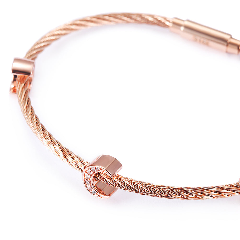 Cable C-shaped pendant bracelet-NSB1711ST