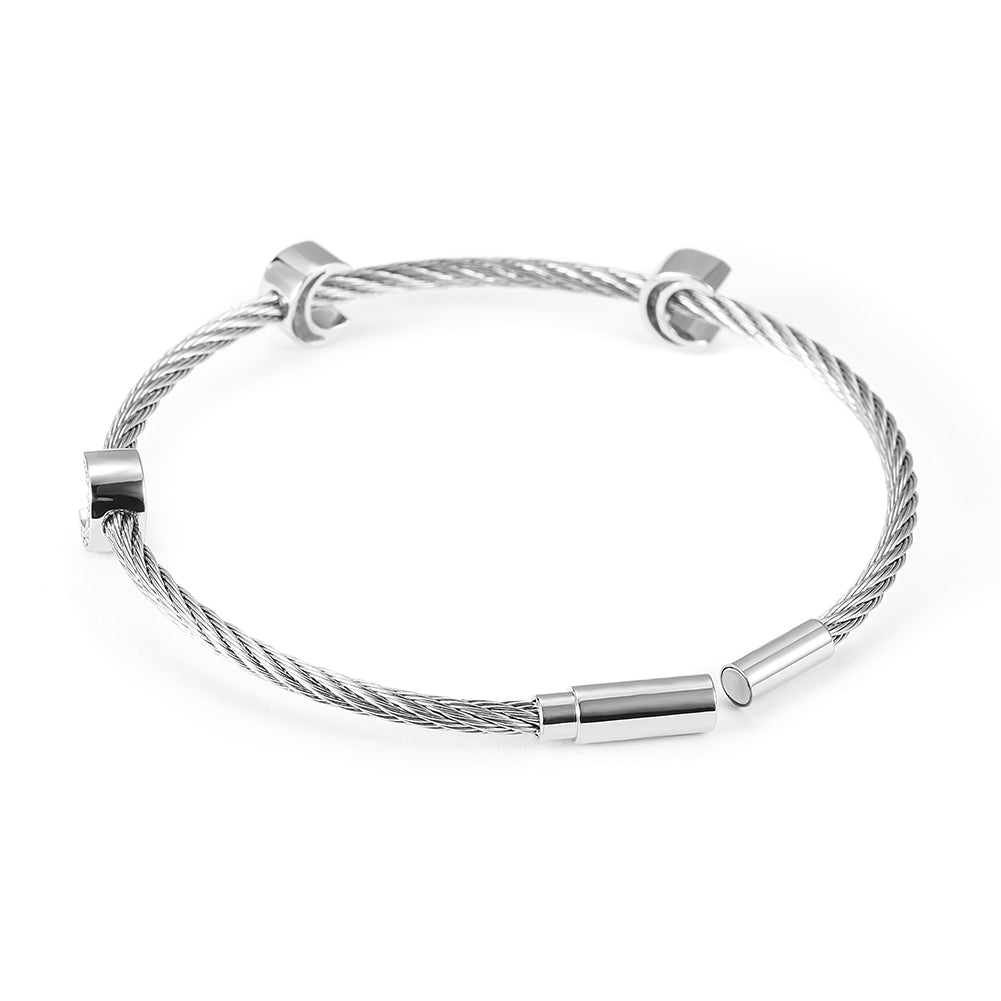 Cable C-shaped pendant bracelet-NSB1711ST