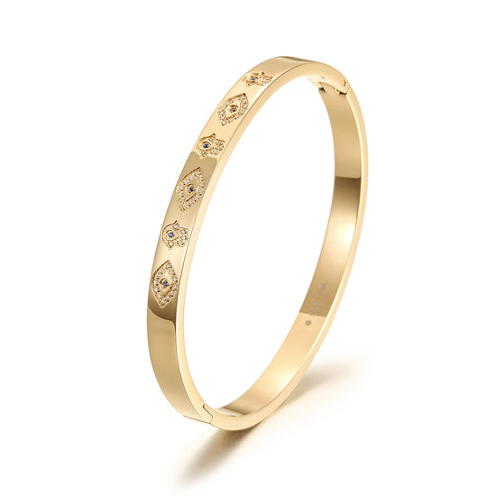 Circular carved zircon bracelet-NSB1713STBL