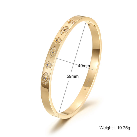 Circular carved zircon bracelet-NSB1713STBL
